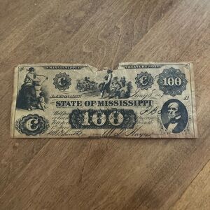 Antique-Style Decorative State of Mississippi $100 Reproduction Note
